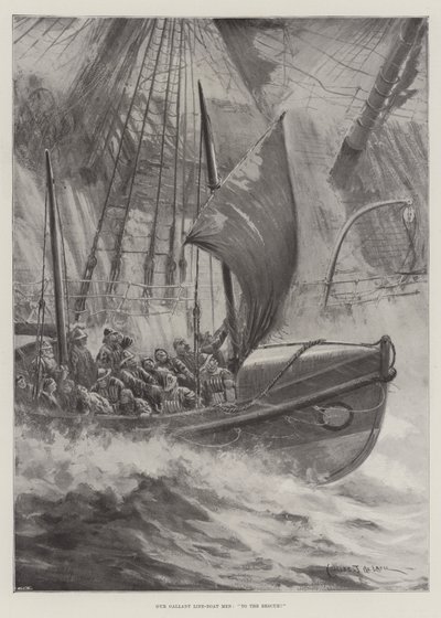 Nuestros valientes hombres del bote salvavidas, ¡al rescate! de Charles John de Lacy